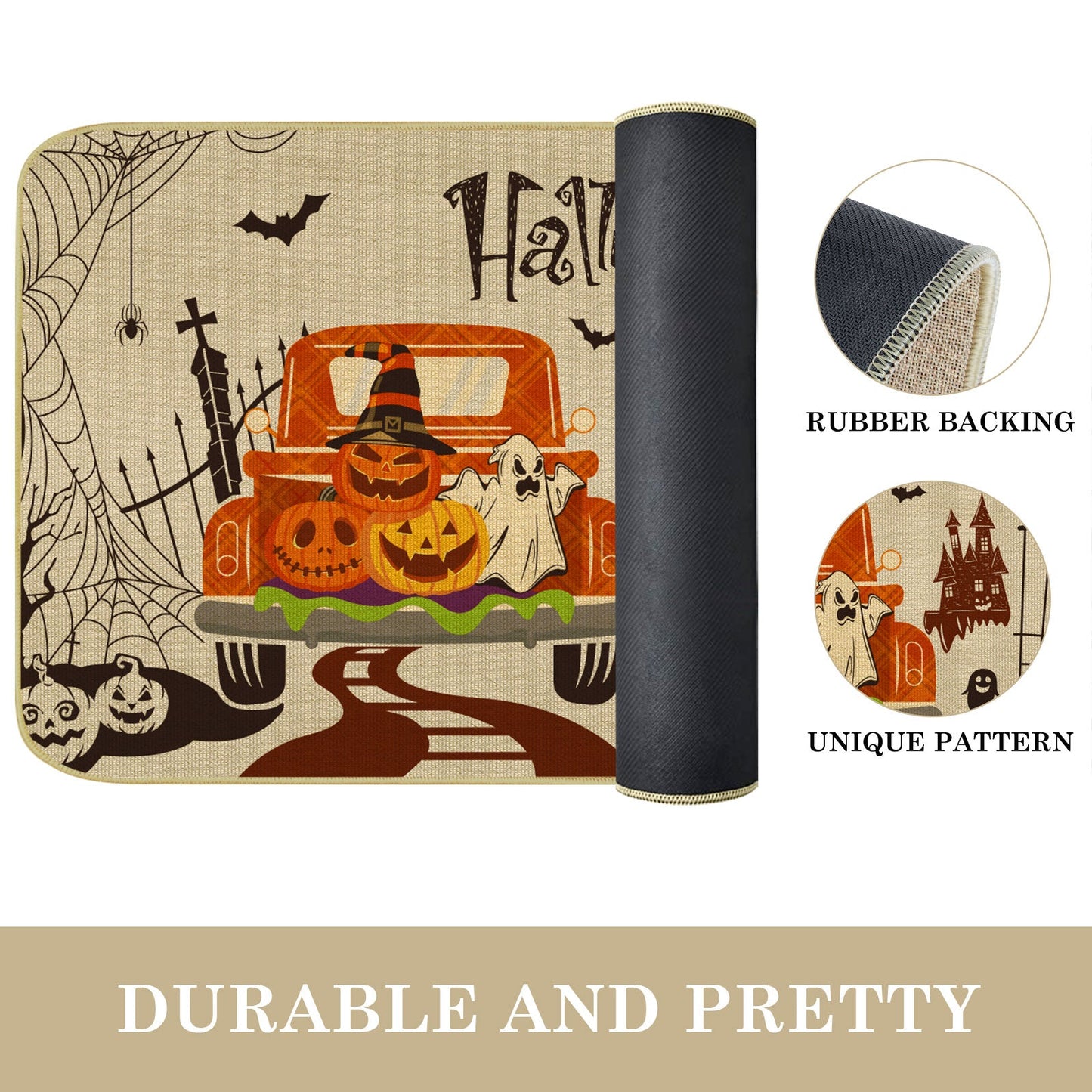 Halloween Pumpkin Car Doormat