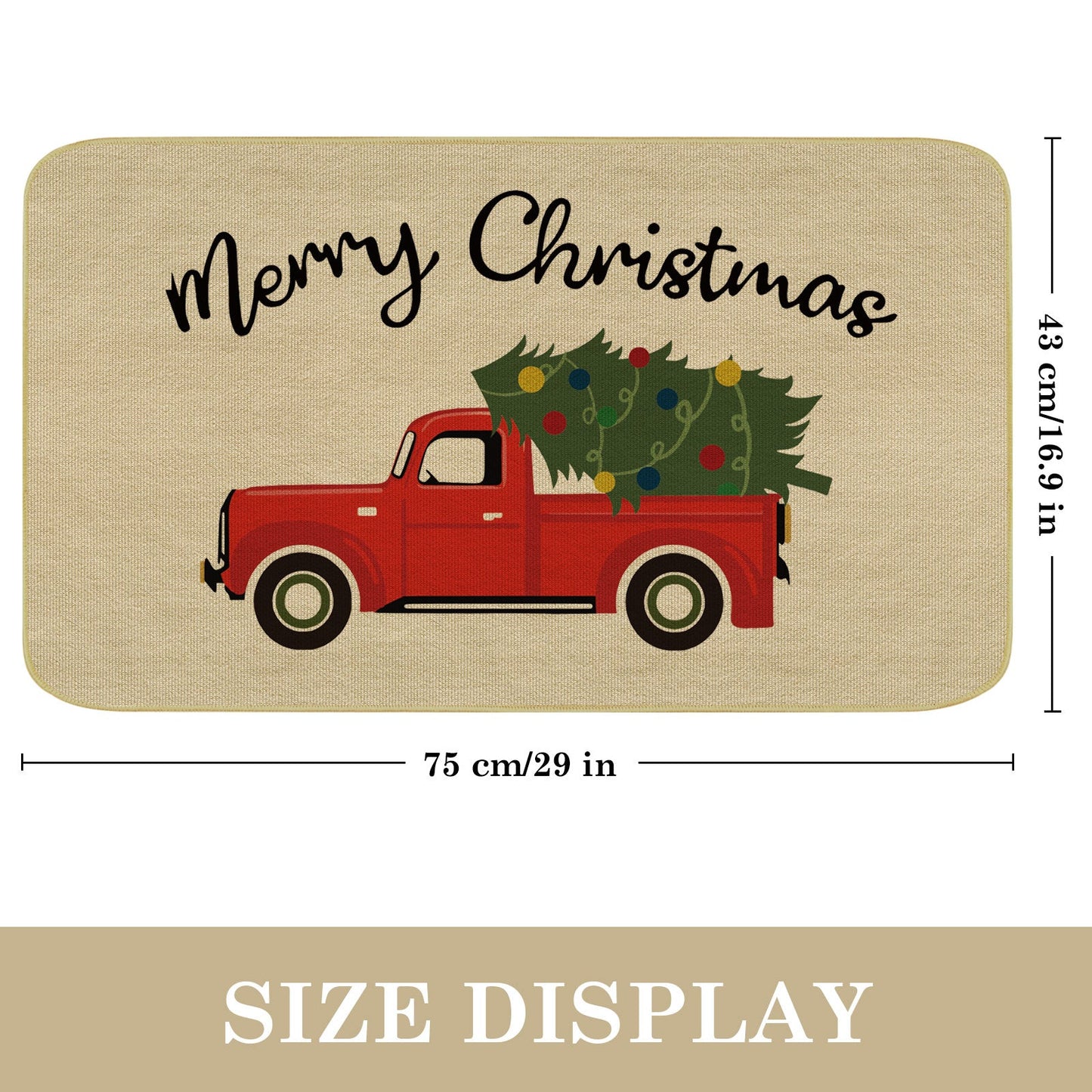 Truck Christmas Tree Welcome Mat