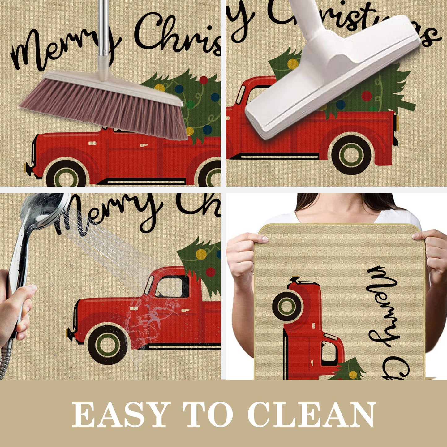 Truck Christmas Tree Welcome Mat