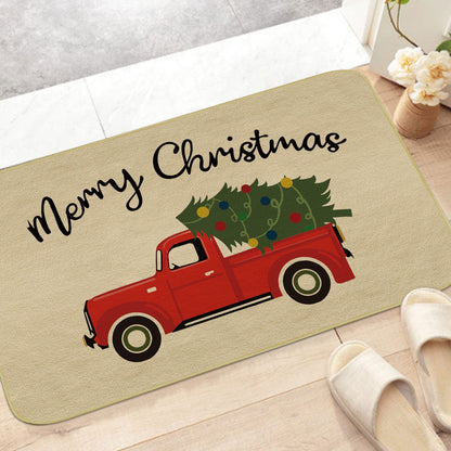 Truck Christmas Tree Welcome Mat