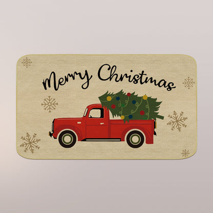 Truck Christmas Tree Welcome Mat