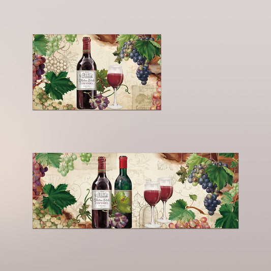 Grapes Wine Kitchen Rugs Set