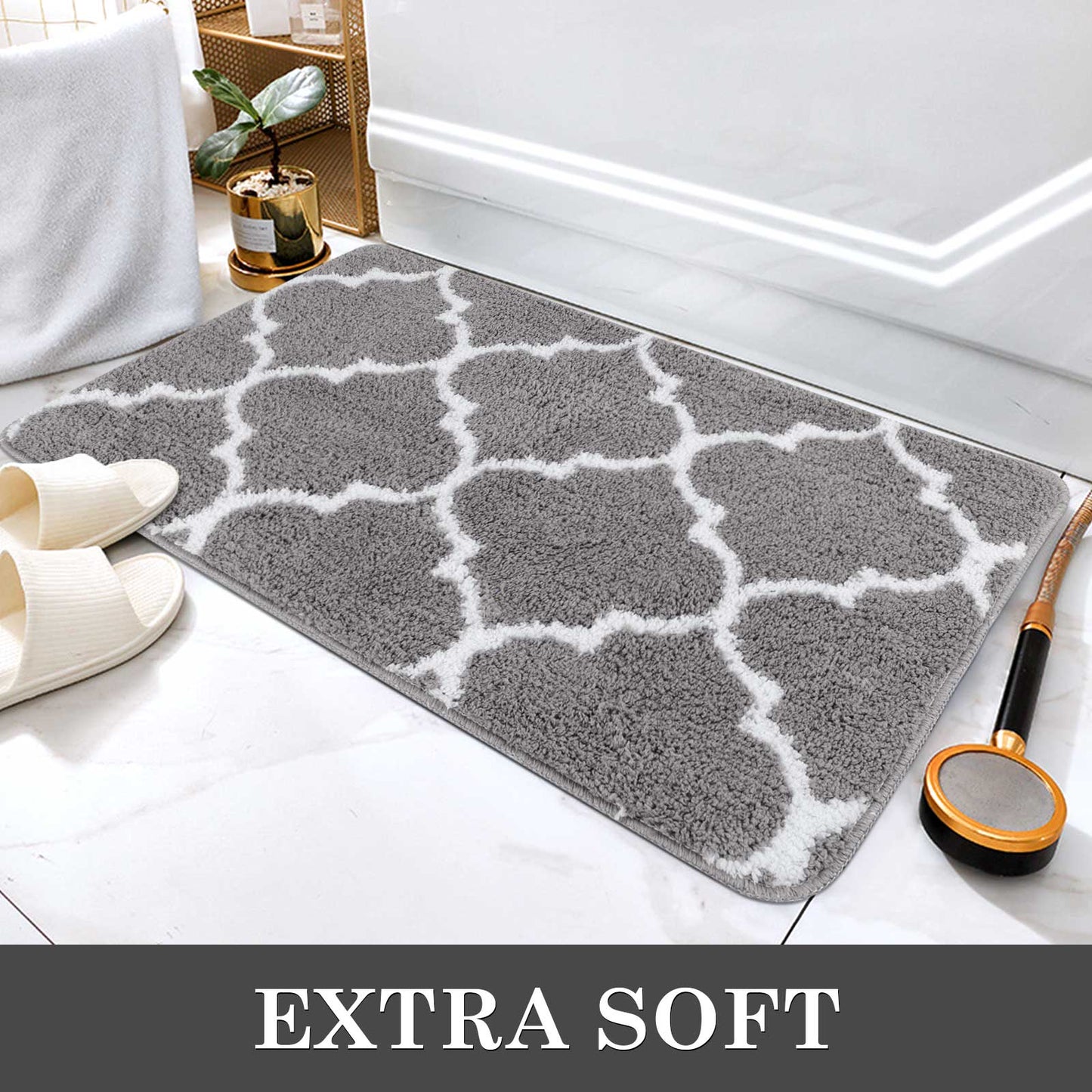 Geometric Stripes Bathroom Rug