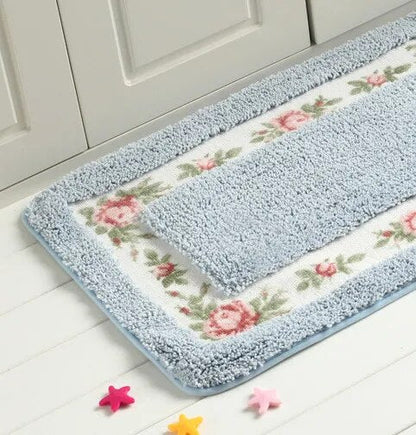 Pastoral Floor Carpet Living Room Bedroom Carpet Area Rug Anti-slip Floor Mat Bathroom Carpet Mat Kitchen Mat Home Textile