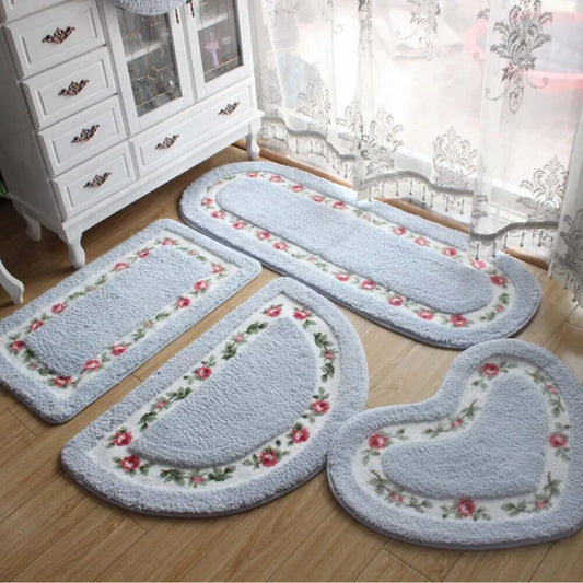 Pastoral Floor Carpet Living Room Bedroom Carpet Area Rug Anti-slip Floor Mat Bathroom Carpet Mat Kitchen Mat Home Textile