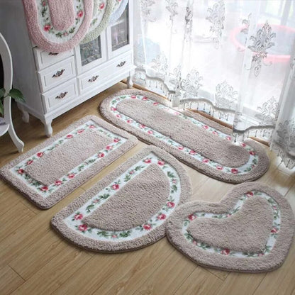 Pastoral Floor Carpet Living Room Bedroom Carpet Area Rug Anti-slip Floor Mat Bathroom Carpet Mat Kitchen Mat Home Textile