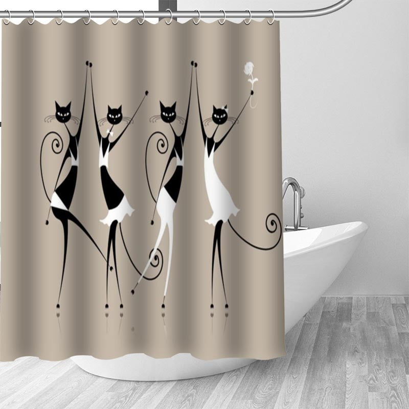 Abstract Cat Shower Curtains