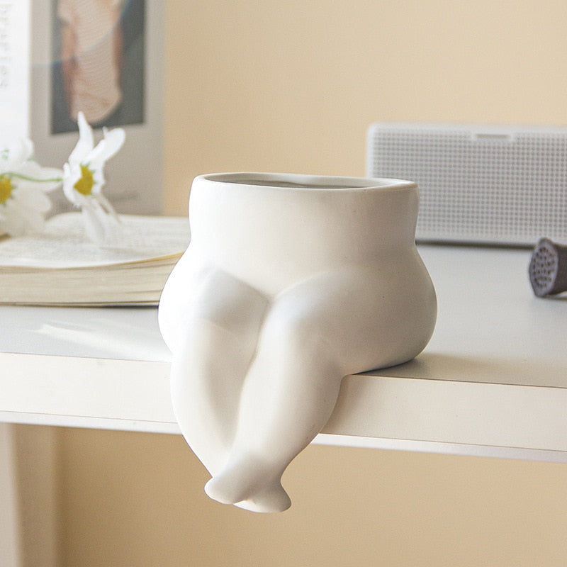 Cute Sitting Human-Shape Ceramic Vase