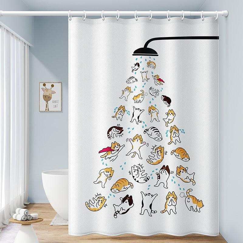 Cute Cat Shower Curtain