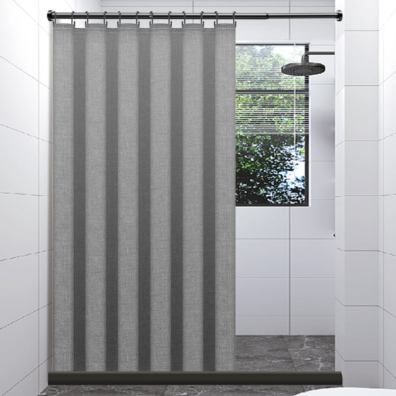 Modern Solid Grey Pink and Beige Linen texture Shower Curtain, Thick Imitation Linen Polyester Curtains, Extra Long Waterproof Curtains for Bathroom with Hooks, Multiple Sized Curtains