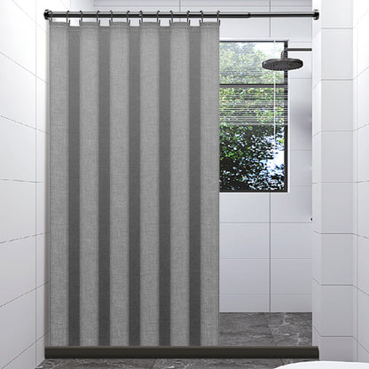 Modern Solid Grey Pink and Beige Linen texture Shower Curtain, Thick Imitation Linen Polyester Curtains, Extra Long Waterproof Curtains for Bathroom with Hooks, Multiple Sized Curtains