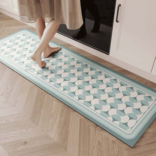 Light Green Morocco Pattern Kitchen Mat