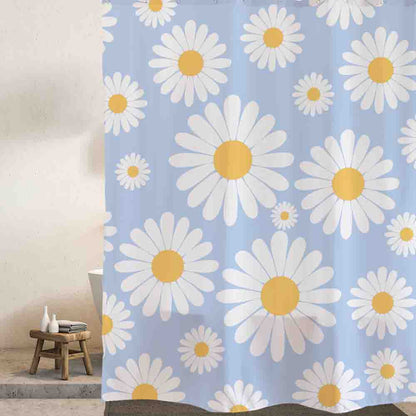 Feblilac Cute Daisy Shower Curtain with Hooks - Feblilac® Mat