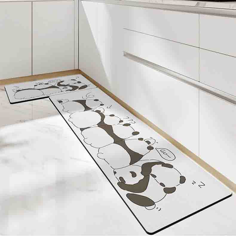 Feblilac Lovely Pandas Animal PVC Leather Kitchen Mat - Feblilac® Mat