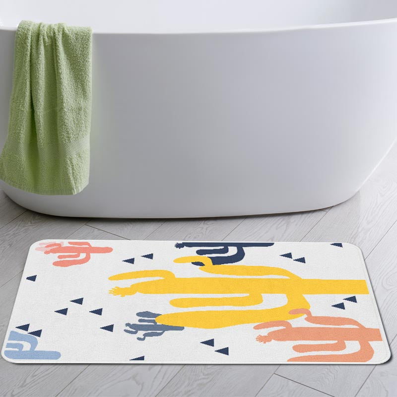 Pink Yellow Blue Cactus Bath Mat - Feblilac® Mat