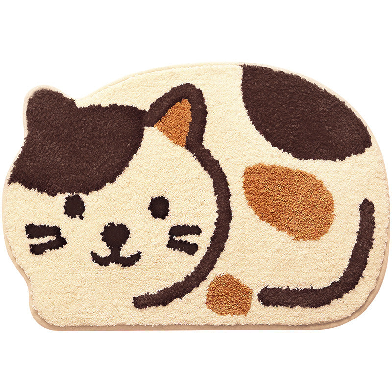 Feblilac Smiling Cat Bath Mat, Animal Bathroom Rug - Feblilac® Mat