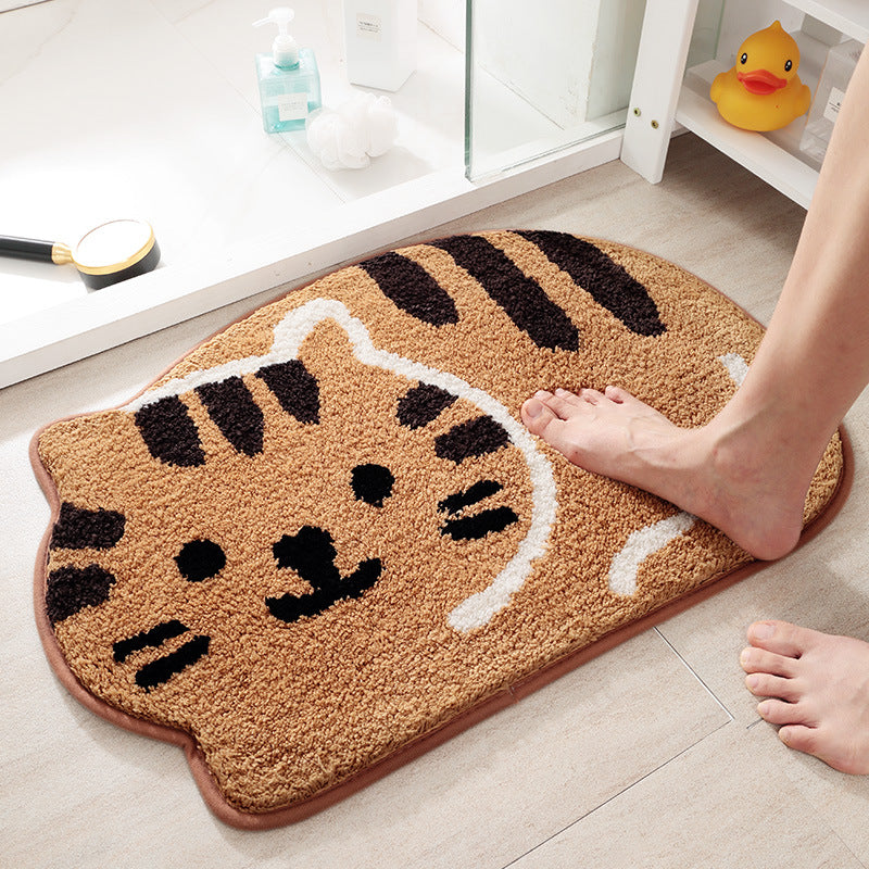 Feblilac Smiling Cat Bath Mat, Animal Bathroom Rug - Feblilac® Mat