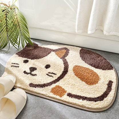 Feblilac Smiling Cat Bath Mat, Animal Bathroom Rug - Feblilac® Mat