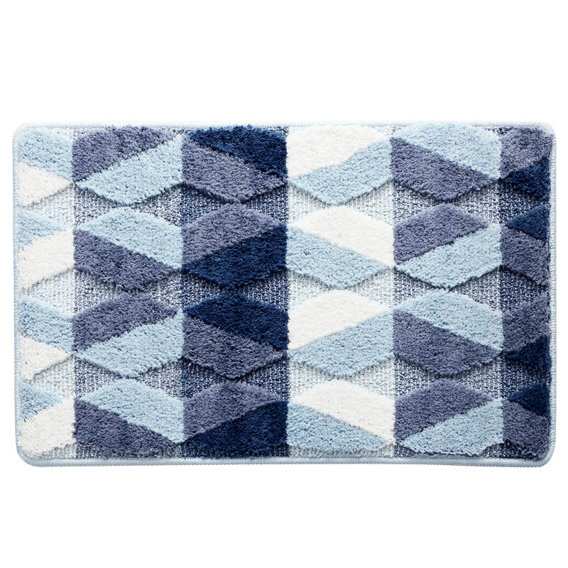 Blue Wave Geometric Bath Mat - Feblilac® Mat