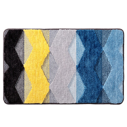 Blue Wave Geometric Bath Mat - Feblilac® Mat