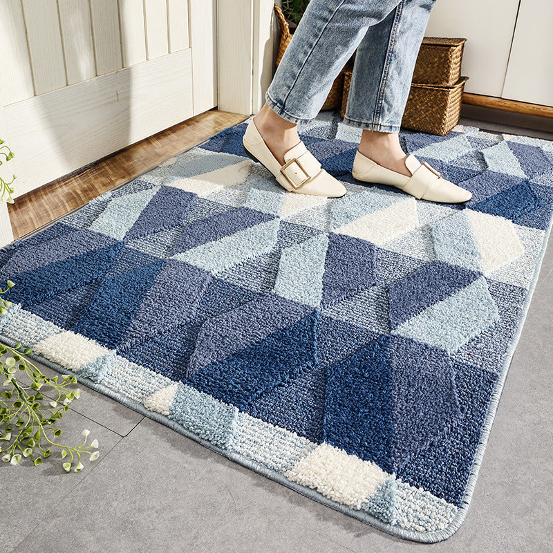 Blue Wave Geometric Bath Mat - Feblilac® Mat