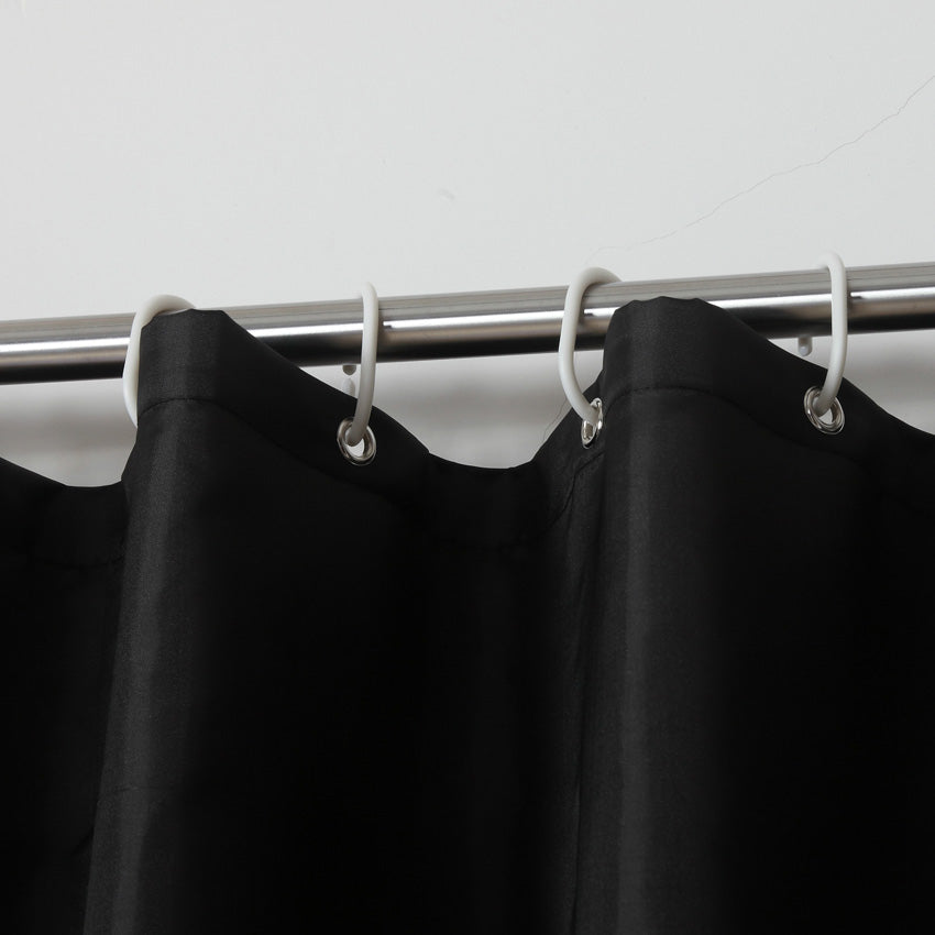 Modern Solid Black Shower Curtain with or without hooks, Thick Pure Color Shower Curtain For Bathroom, Waterpr - view 3