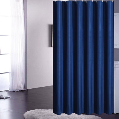 Modern Solid Navy Blue Shower Curtain with or without hooks, Thick Pure Color Shower Curtain For Bathroom, Waterproof Fabric Curtains, Customized Extra Long Shower Curtains