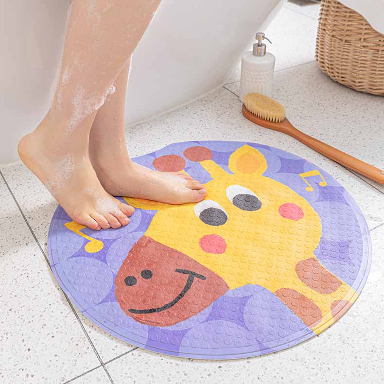 Feblilac PVC Cute Cartoon Animal Suction Cups Tub Rug, Anti Slip Bathtub Mats