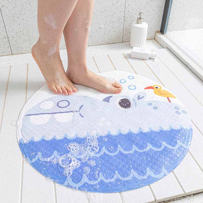 Feblilac PVC Cute Cartoon Animal Suction Cups Tub Rug, Anti Slip Bathtub Mats