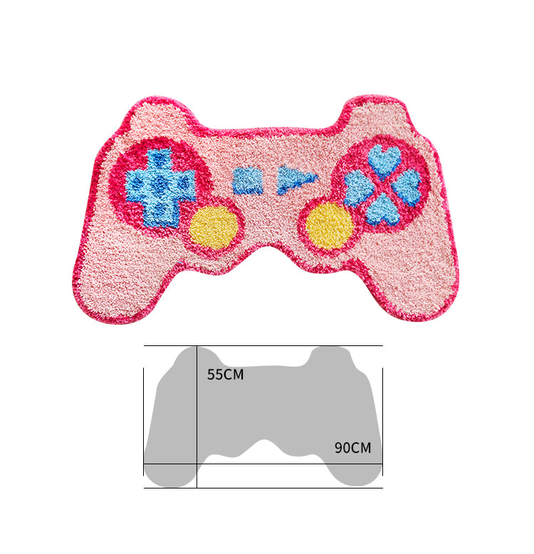Pink Video Game Controller Mat for Bedroom, Soft and Water-Absorbent
