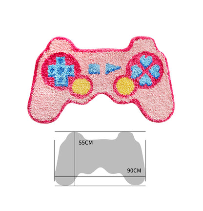 Pink Video Game Controller Mat for Bedroom, Soft and Water-Absorbent