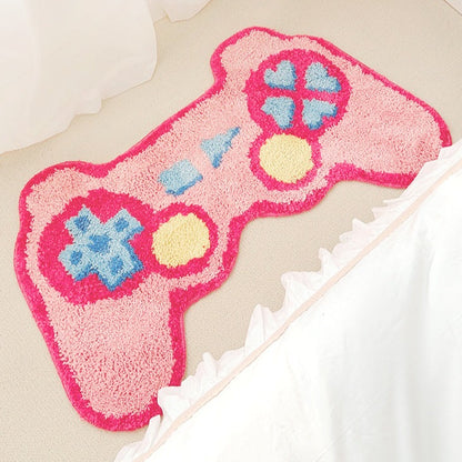 Pink Video Game Controller Mat for Bedroom, Soft and Water-Absorbent