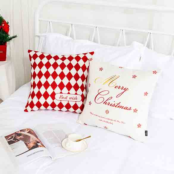 Christmas Pillow Cover, Throw Pillows Decor, Christmas Decorations 17.7"x17.7"