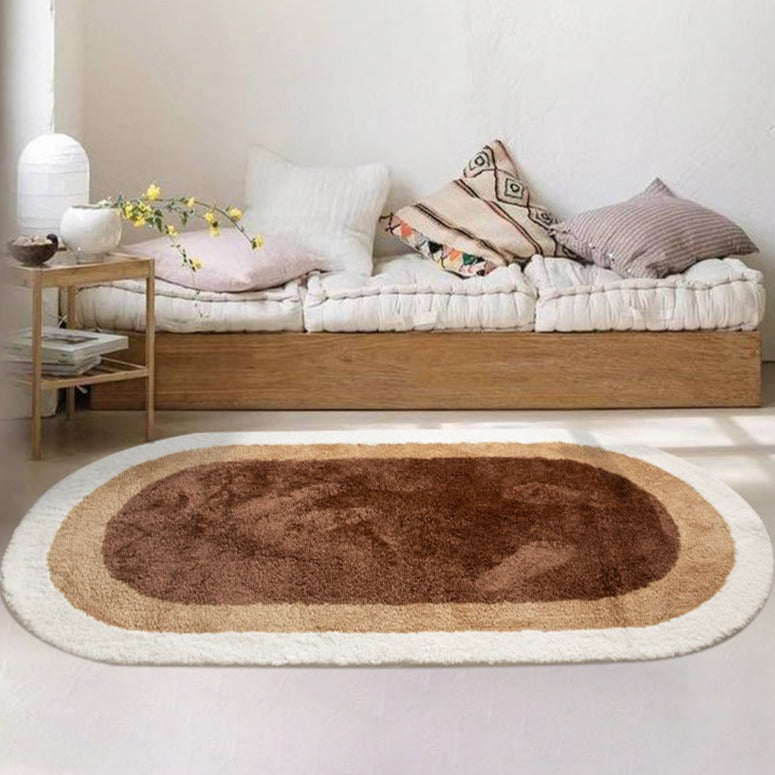 Brown Oval Runner Bedroom Mat - Feblilac® Mat