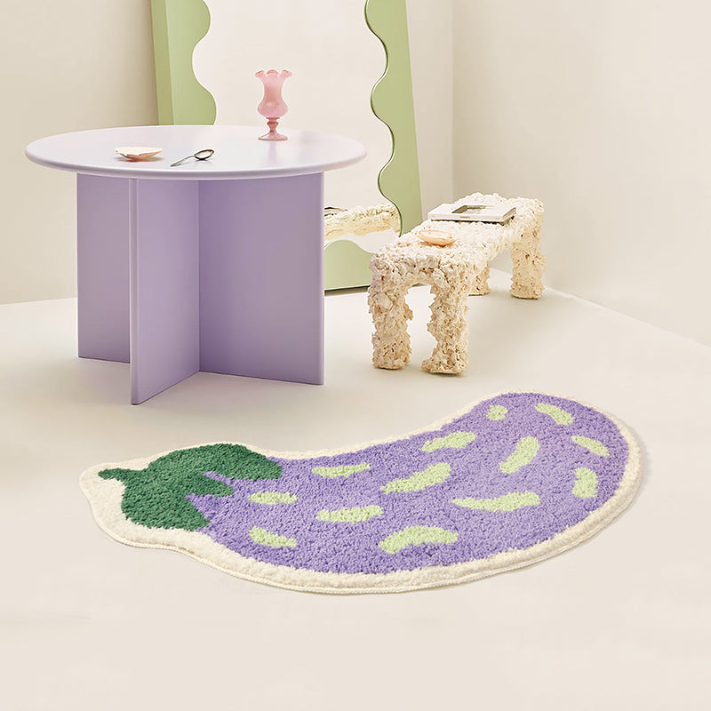 Cute Eggplant Bath Mat, Funny Purple Bathroom Rug - Feblilac® Mat