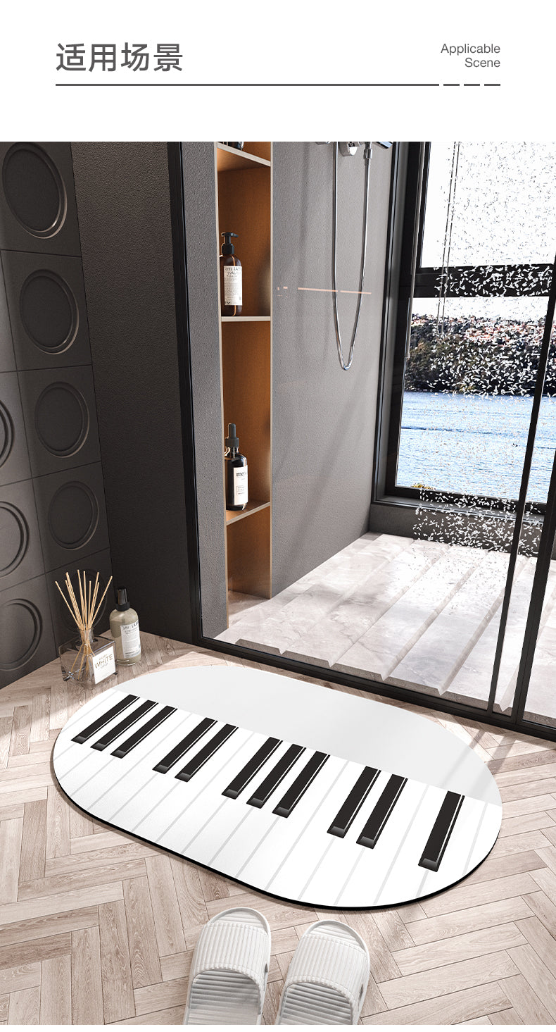 Piano Diatomaceous Earth Bathroom Mat