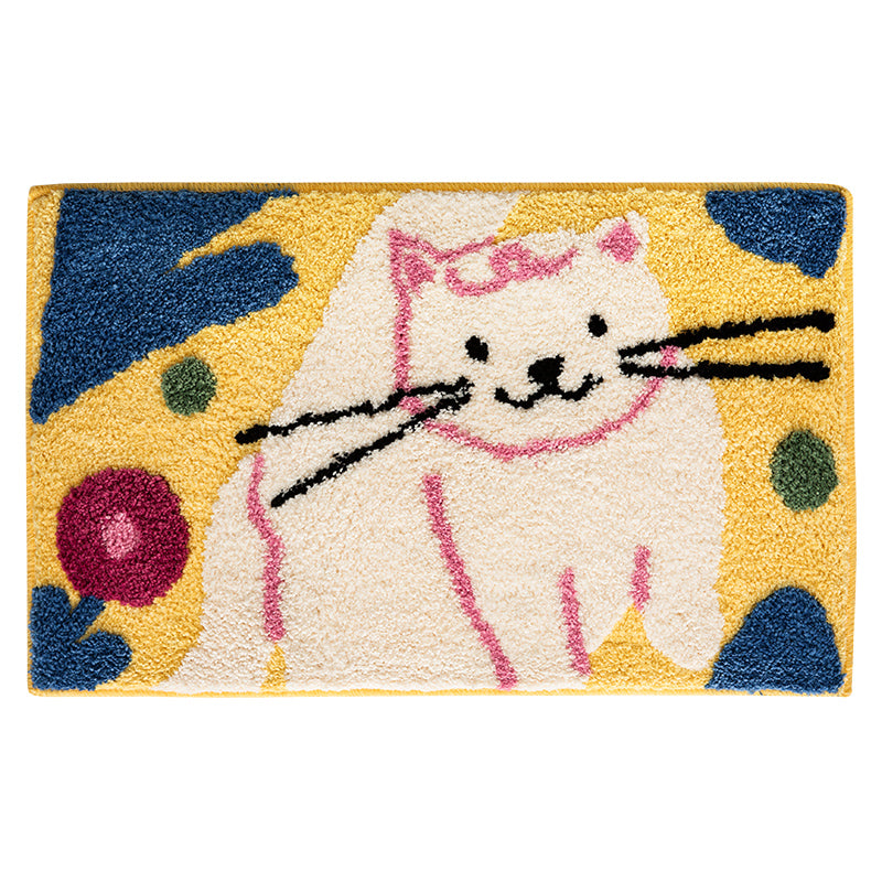 Cute Cartoon Cats and Flowers Bath Mat - Feblilac® Mat