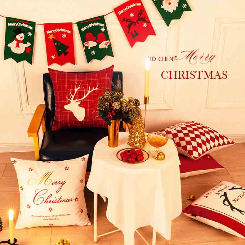 Christmas Pillow Cover, Throw Pillows Decor, Christmas Decorations 17.7"x17.7" - Feblilac® Mat