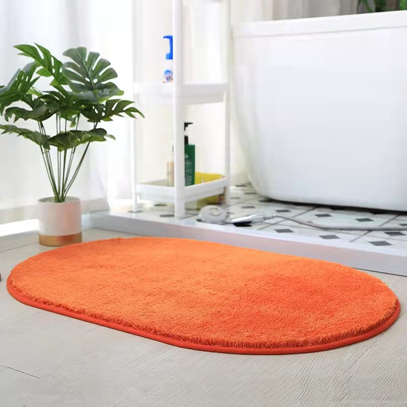 Feblilac Semicircle Solid Yellow Tufted Bath Mat - Feblilac® Mat