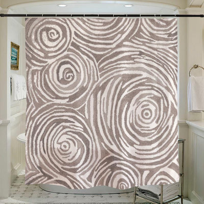 Light Brown Abstract Rose Shower Curtain