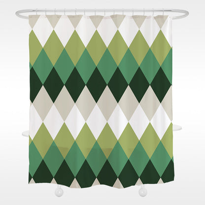 Yellow and Green Rhombus Shower Curtain