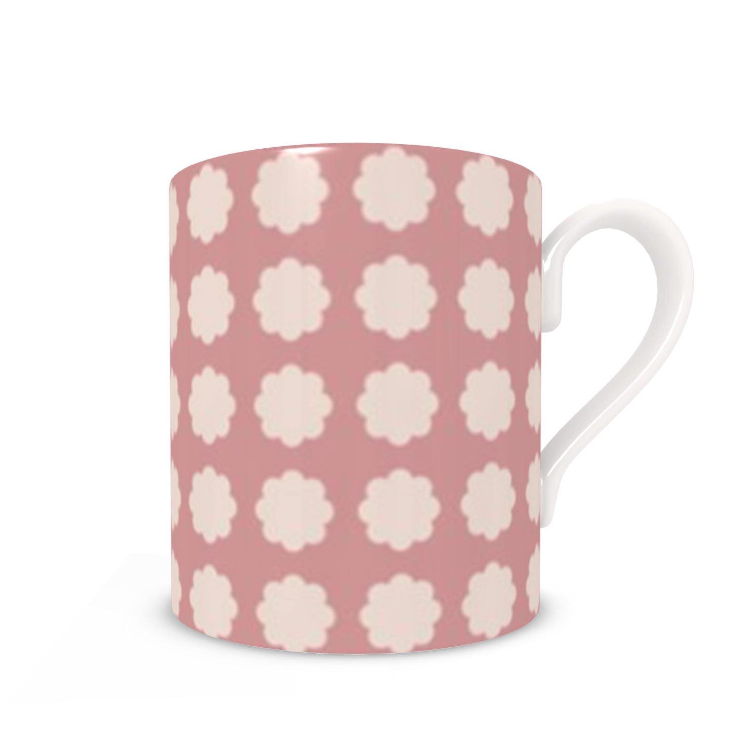 Pink Flower Dots Mug