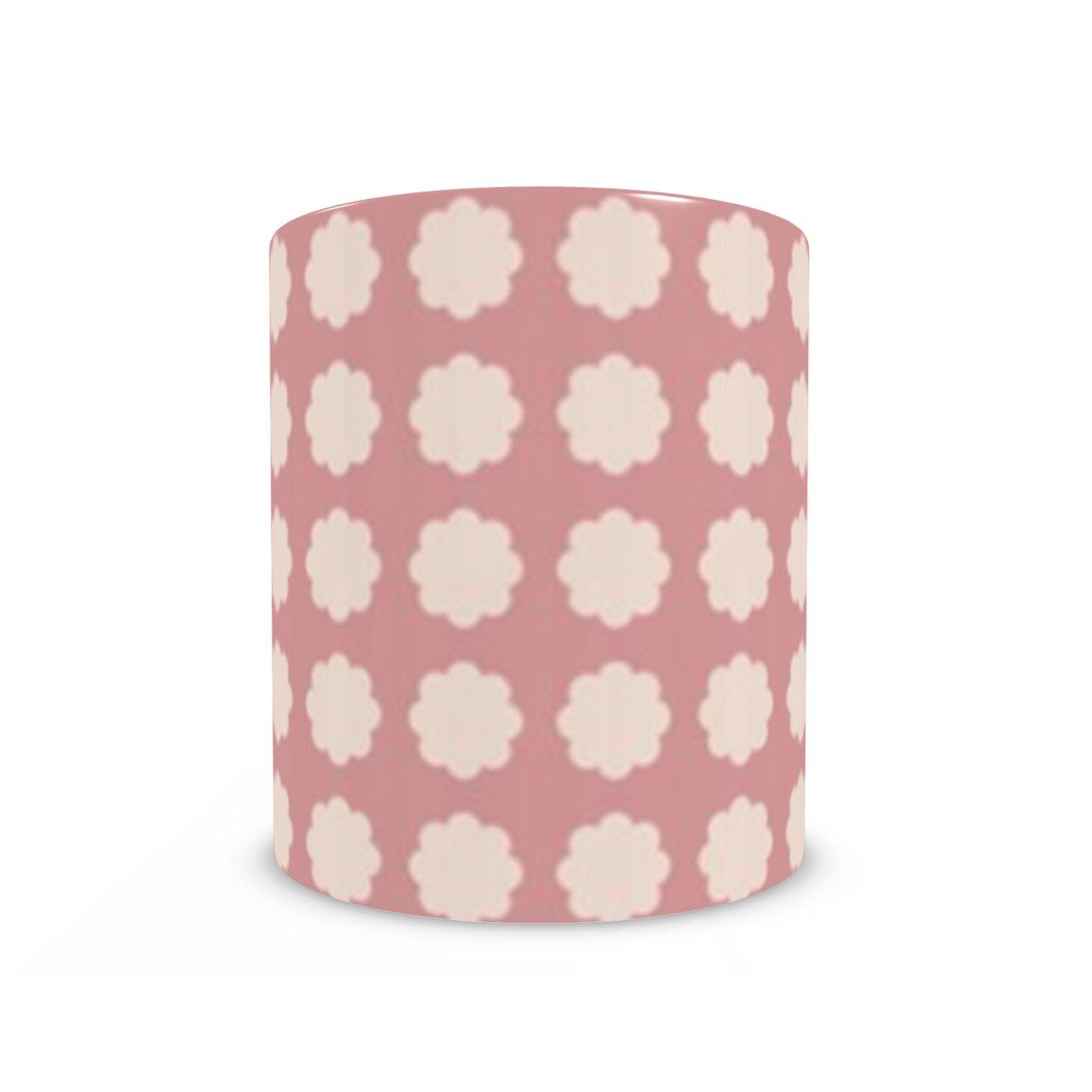 Pink Flower Dots Mug