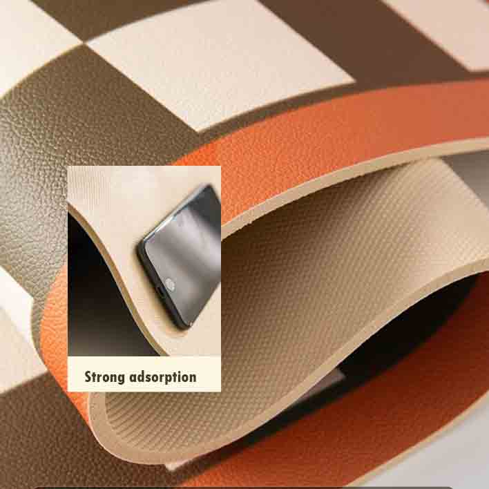Feblilac Grey Abstract Mountain Wave PVC Leather Kitchen Mat - Feblilac® Mat