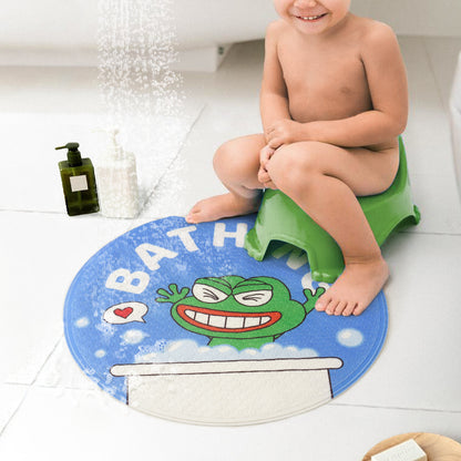 Round Smile Frog PVC Bathroom Mat - Feblilac® Mat