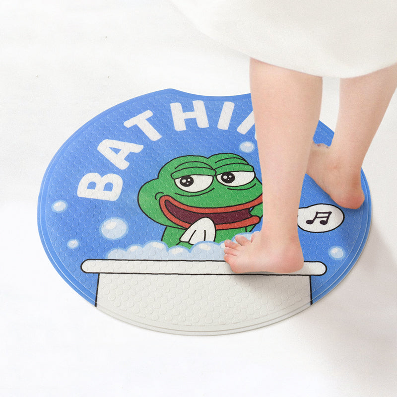 Round Smile Frog PVC Bathroom Mat - Feblilac® Mat