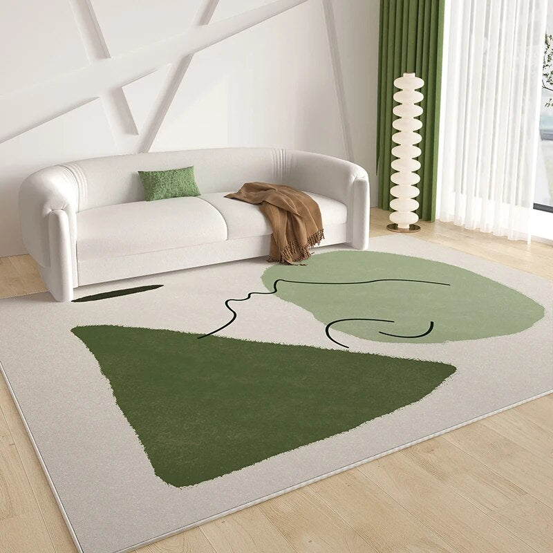 Green French Style Carpets for Living Room Decoration Rugs for Bedroom Decor Carpet Non-slip Area Rug Home Short Pile Floor Mats
