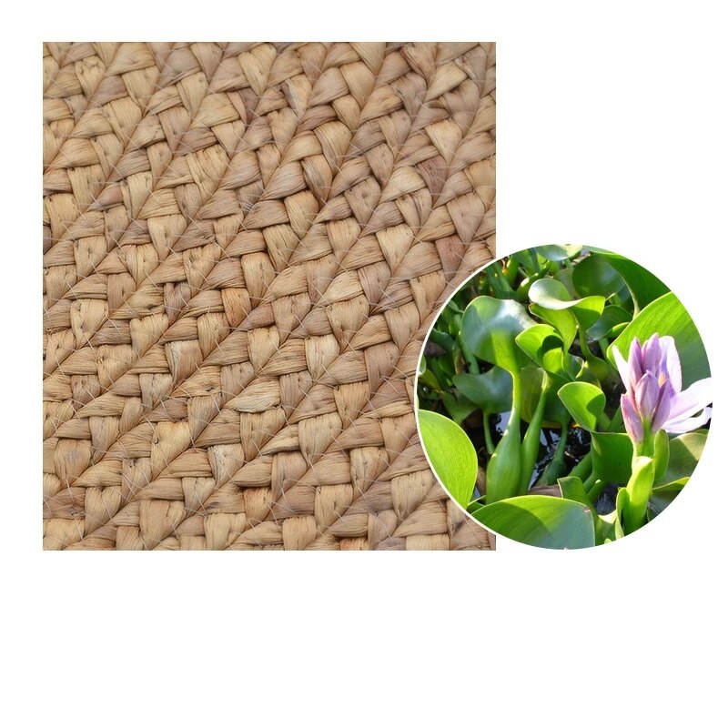 Hand Woven Round Carpets Handmade Water Reed Rattan Rugs for Bedroom Natural Plants Living Room Round Rug Vint - view 4