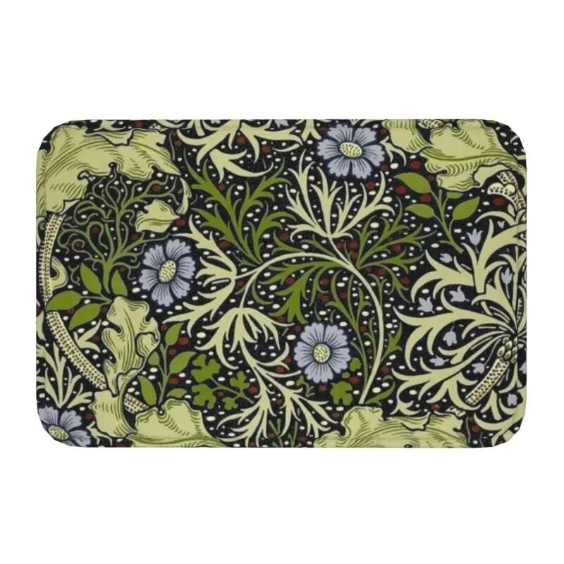Custom William Morris Compton Floral Art Nouveau Pattern Doormat Bath Door Floor Mat Textile Pattern Toilet Ru - view 16