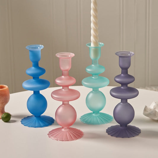 Opaque Glass Candle Holder - Mermaid